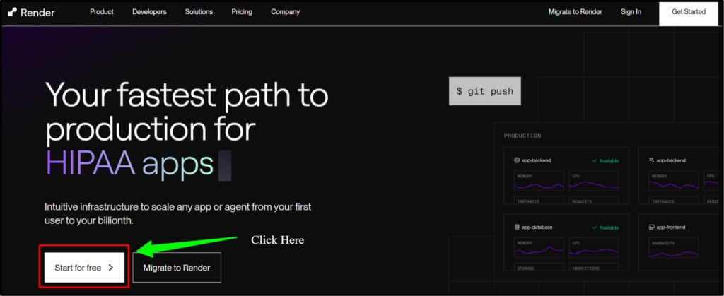 Go to render.com