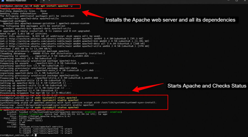 Install the Apache web server 
