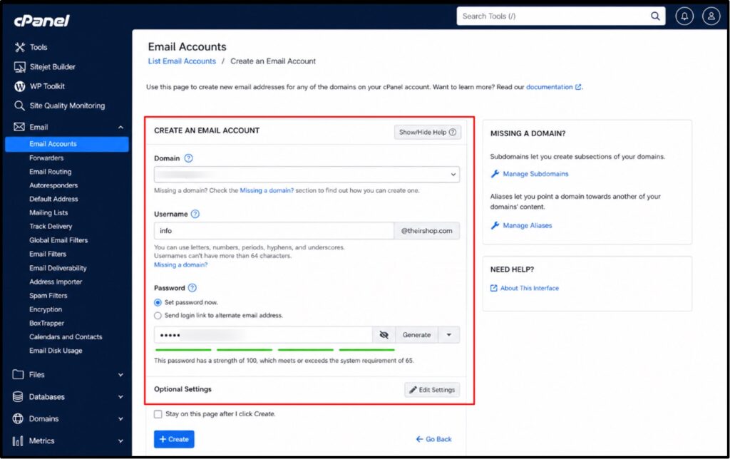 Configure Email Hosting for Customers