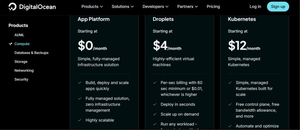 DigitalOcean Plans