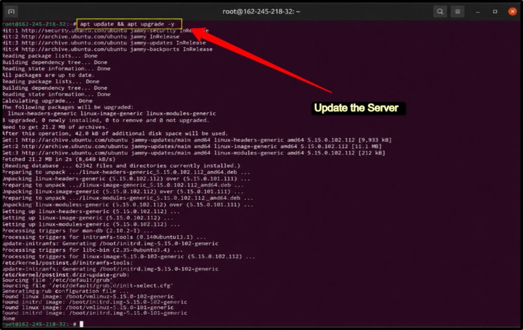 Update The Server