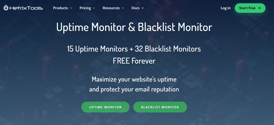 hetrix tool landing page