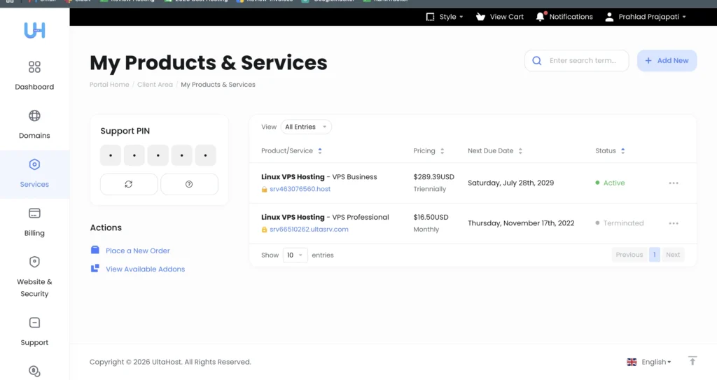 ultahost_product_and_services