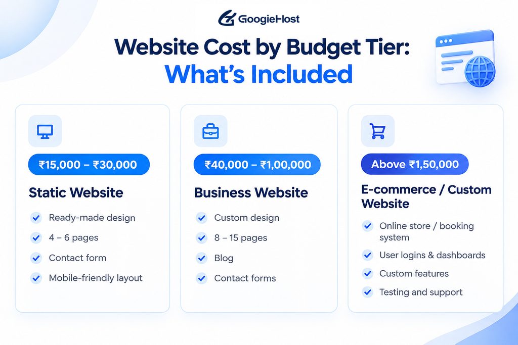 How Much Does Website Development Cost in India (2026 Guide) 2 website development cost in India by budget