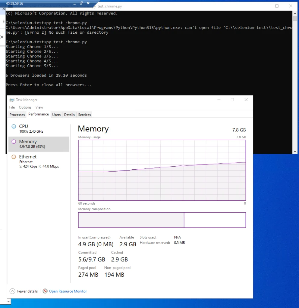 Browser Automation Performance Testing