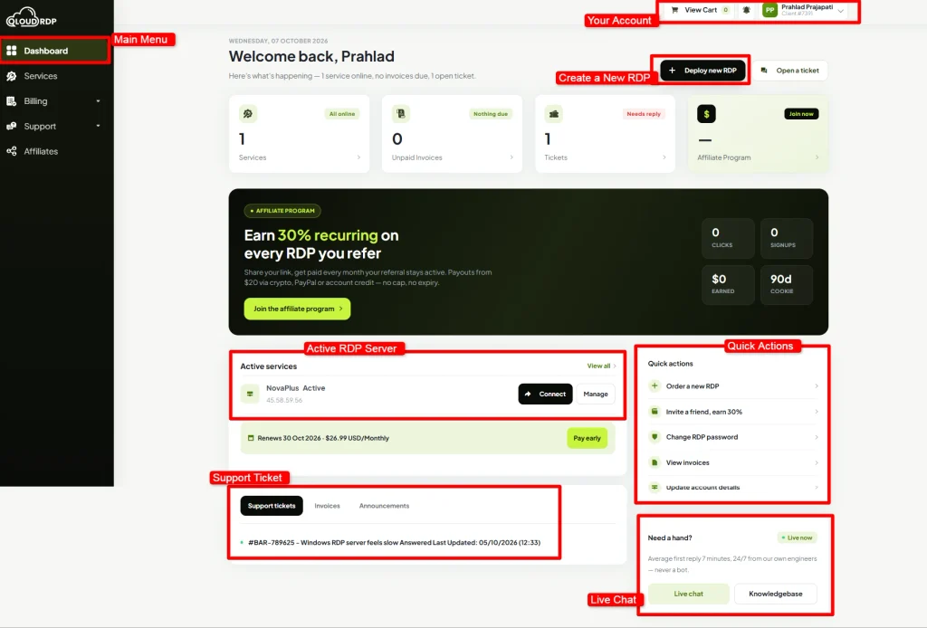 QloudRDP UI Testing using qloudrdp dashboard