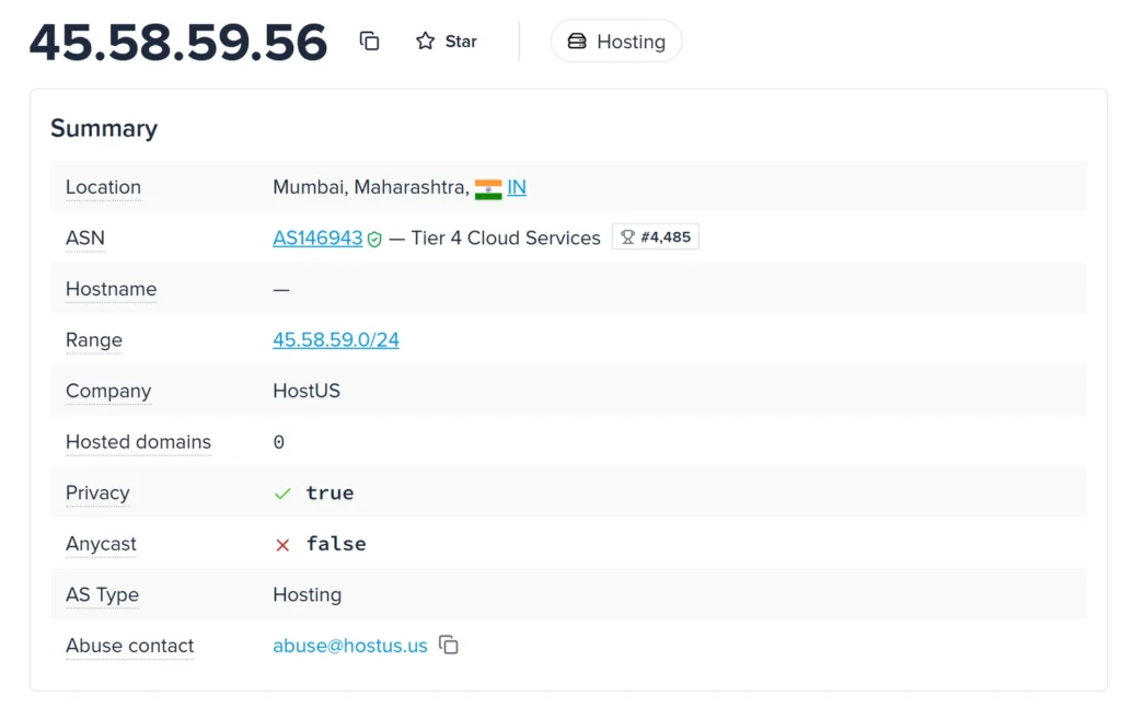 IP Address & Datacentre Verification