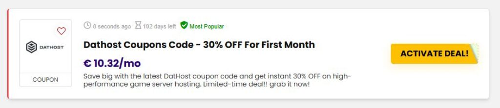 Dathost coupon 