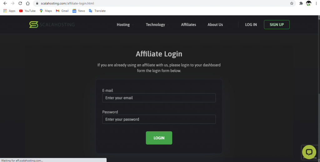 ScalaHosting login