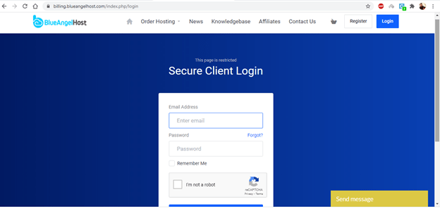 blueangelhost login