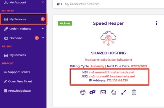 Hostarmada Nameservers