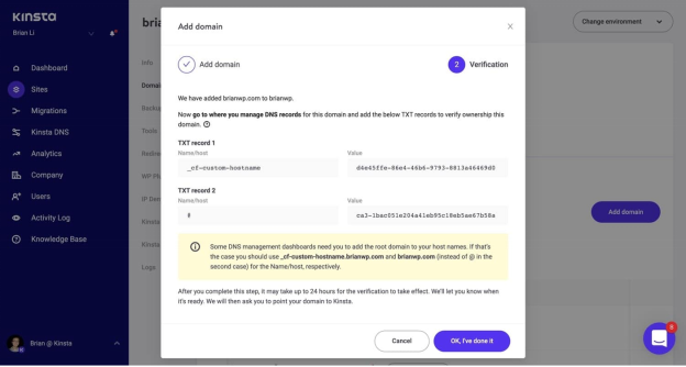 Kinsta Nameservers: Dns