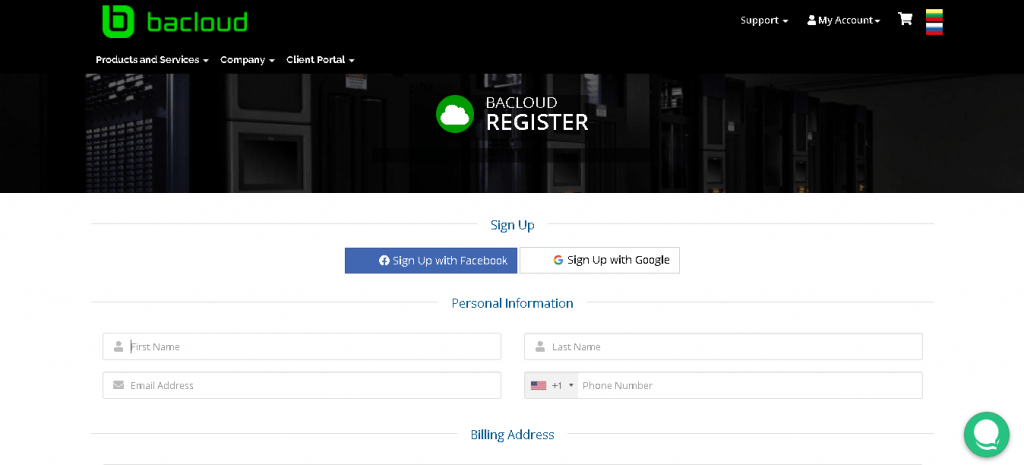 Bacloud Support: Client portal
