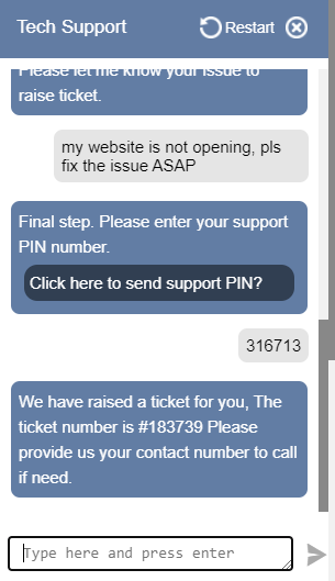 Hostingraja Support: chat