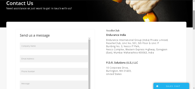 Resellerclub support: Contact US