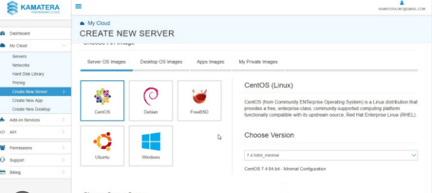 Kamatera Support 3 Interface