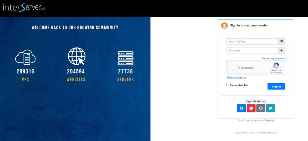 Interserver Login 3 Interserver hosting Login