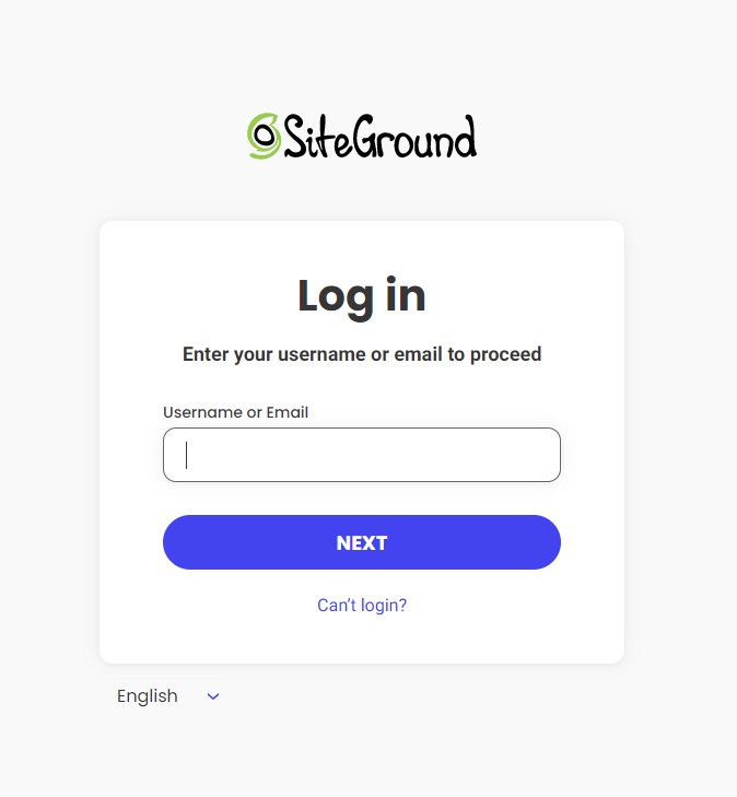 SiteGround login