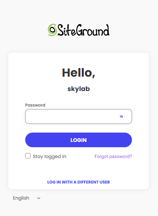SiteGround login