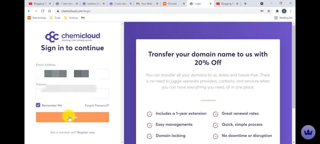 ChemiCloud NameServers Login