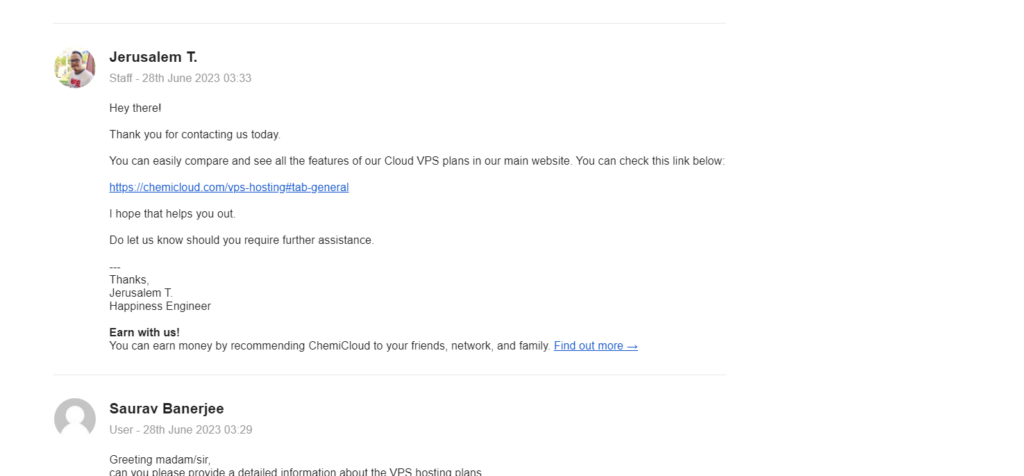 Chemicloud Via Email Support
