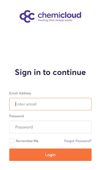 Login to chemicloud hosting account. 