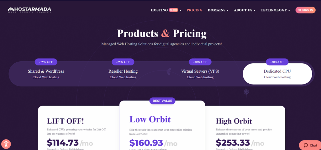 Order a Dedicated CPU Server Hosting