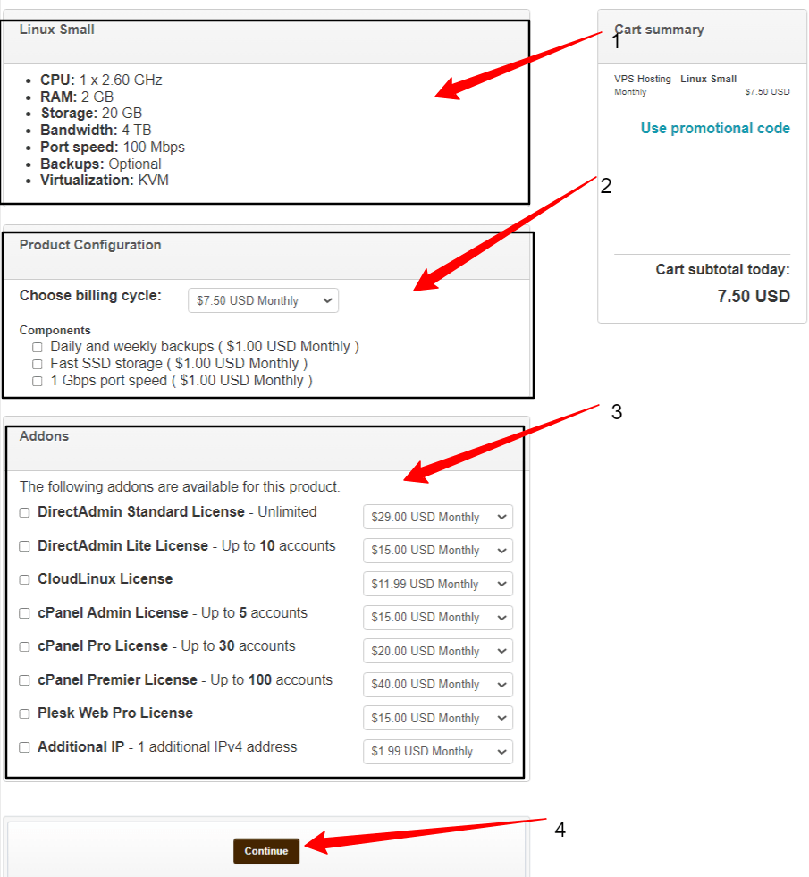 Order Hosting From Hostens 7 After pressing Order now Option