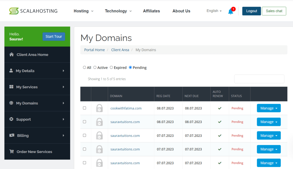 As you press my domains