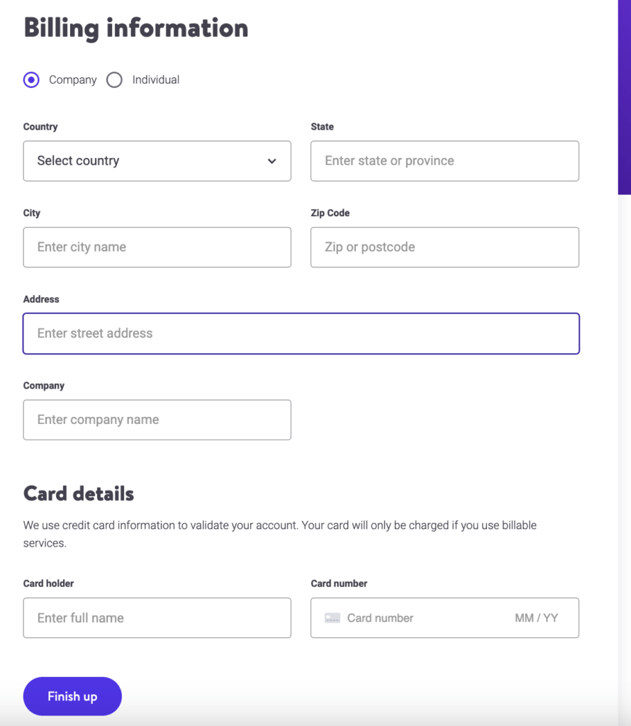 Billing Details Kinsta