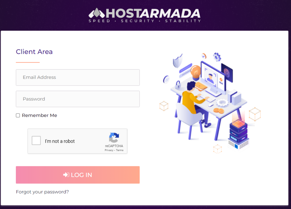 Hostarmada login