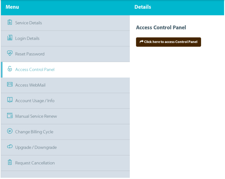 Hostens cpanel login