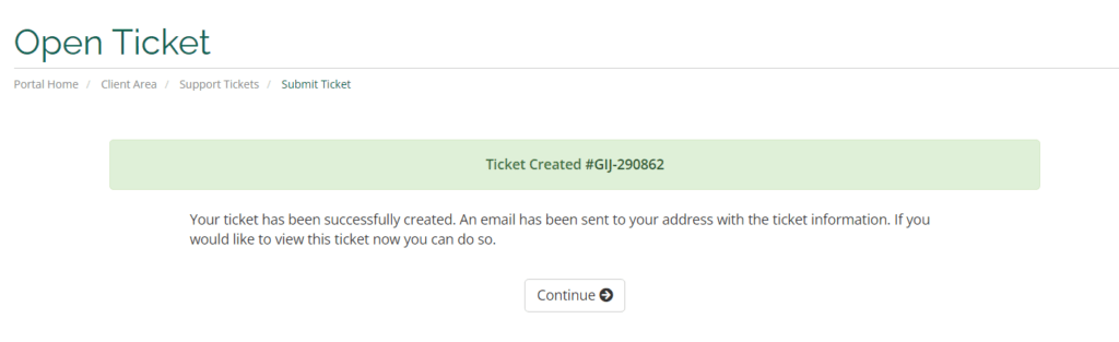 On submitting the ticket
