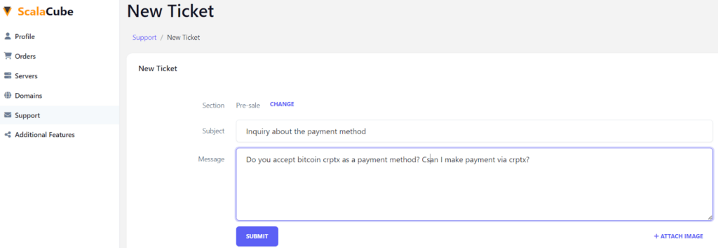 Scalacube create new ticket