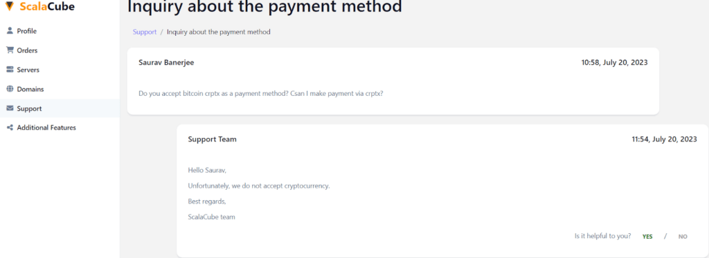 Scalacube payment method