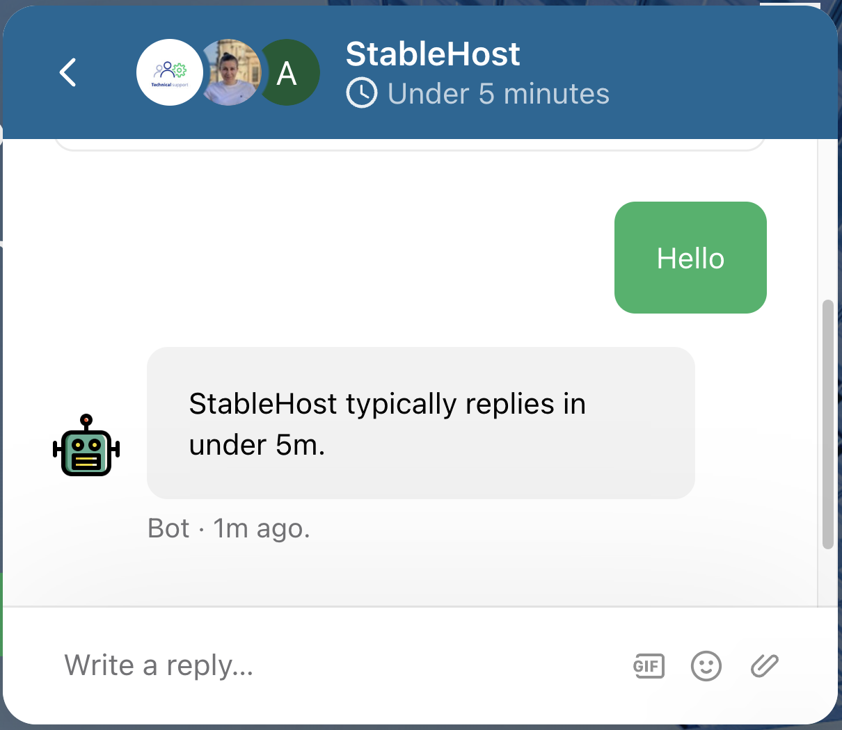 Send us a message option