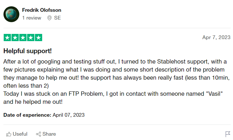 StableHost Helpful support