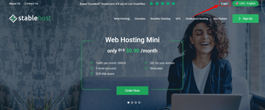 StableHost login option
