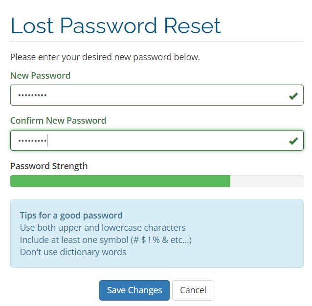 Stablehost create new password