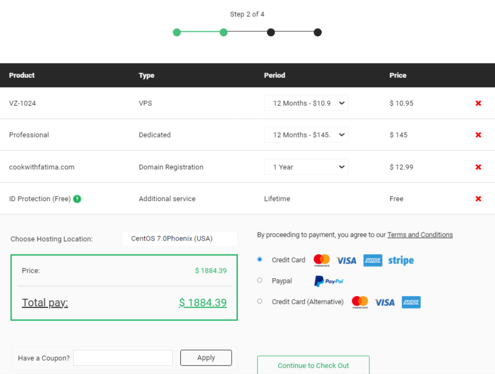 Stablehost review your order