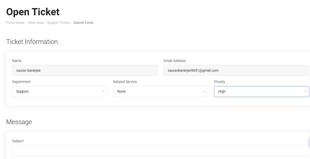 UltaHost Login 13 UltaHost open ticket