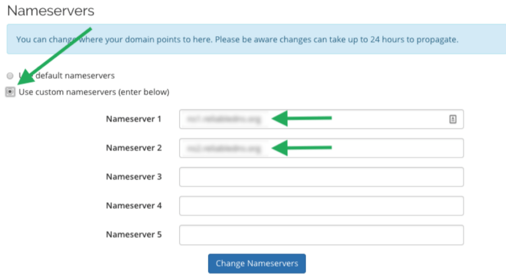 Use custom nameservers