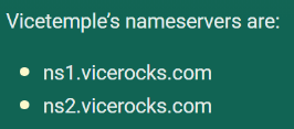 ViceTemple NameServers
