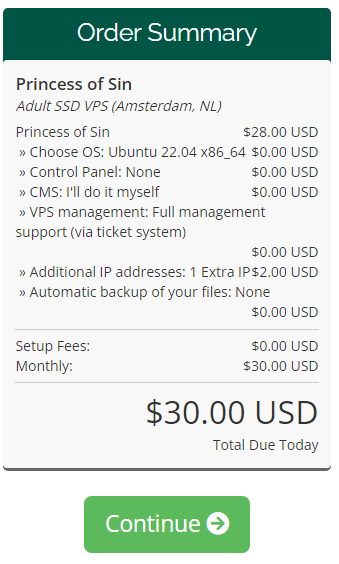 ViceTemple order Summary