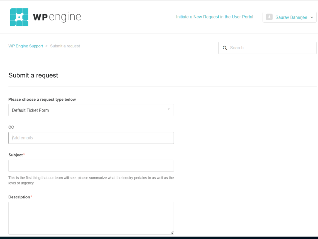 Wp engine ticket