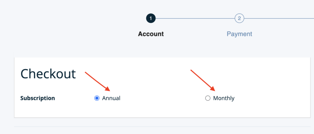 billing period(monthly or annual) 