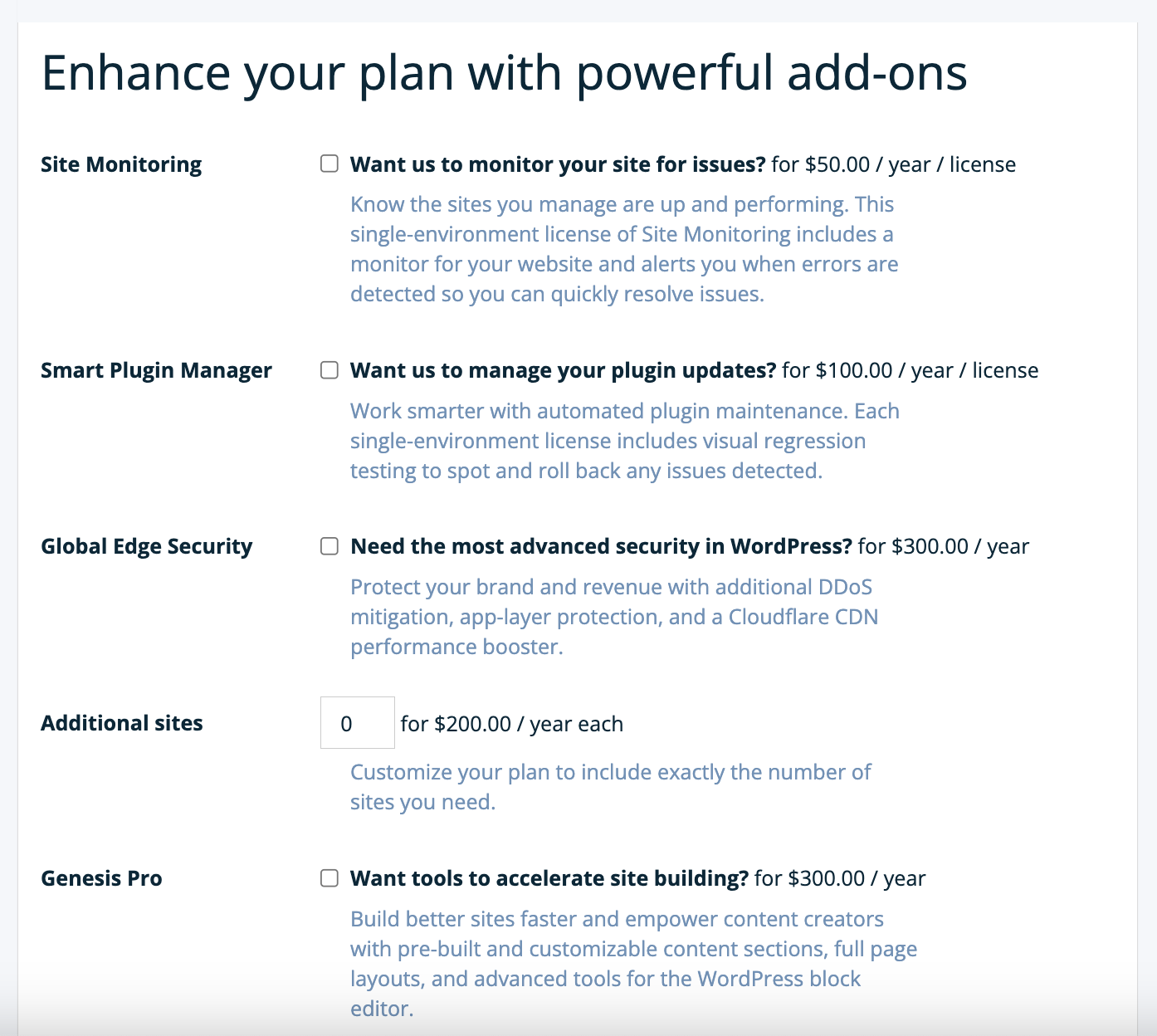 including powerful addons