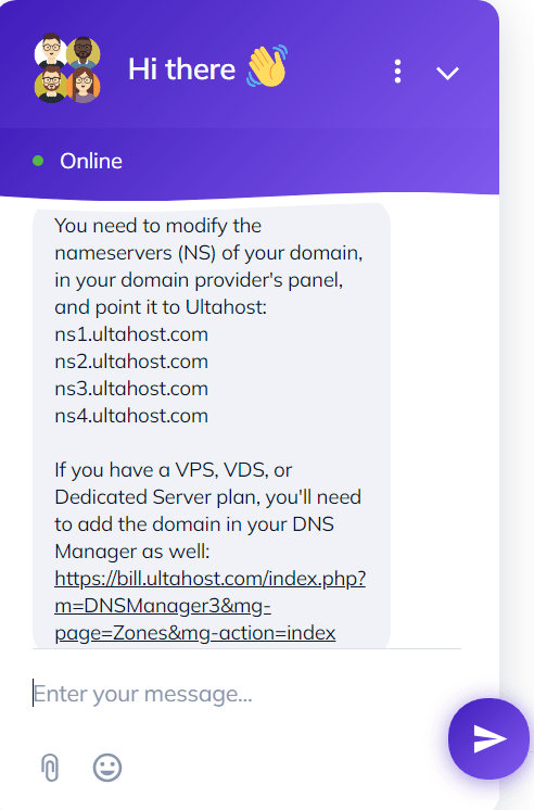UltaHost NameServers 15 ultaHost-LiveChat