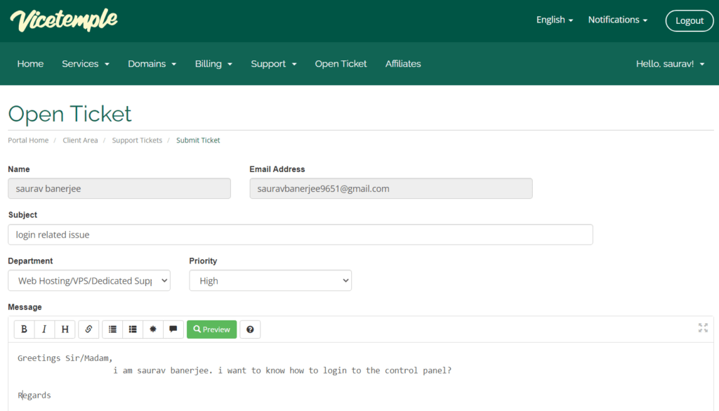 ViceTemple Support 9 vicetemple ticket