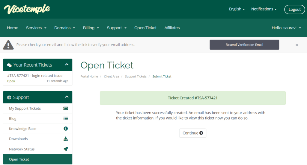ViceTemple Support 11 vicetemple ticket